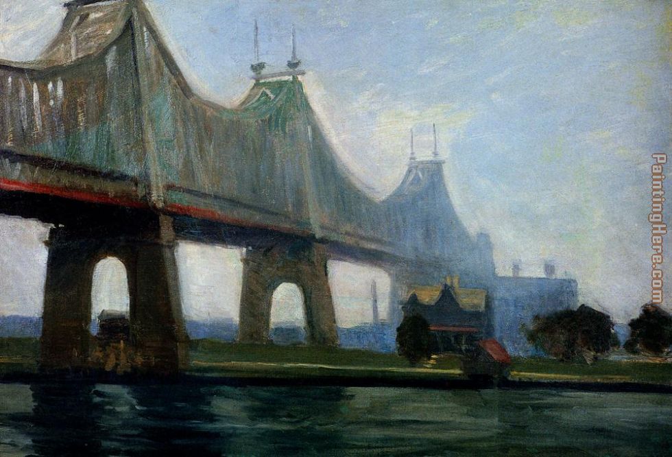 Queensborough Bridge painting - Edward Hopper Queensborough Bridge art painting